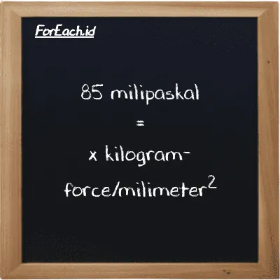 Contoh konversi milipaskal ke kilogram-force/milimeter<sup>2</sup> (mPa ke kgf/mm<sup>2</sup>)